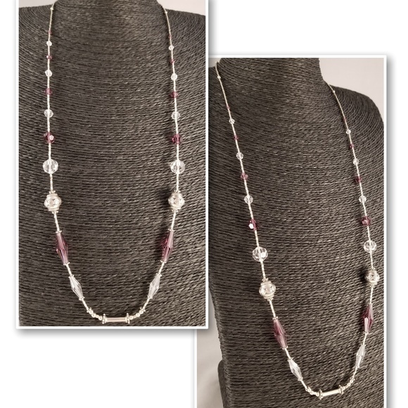 Long Sterling Silver & Swarovski Necklace/Lanyard - Picture 3 of 8